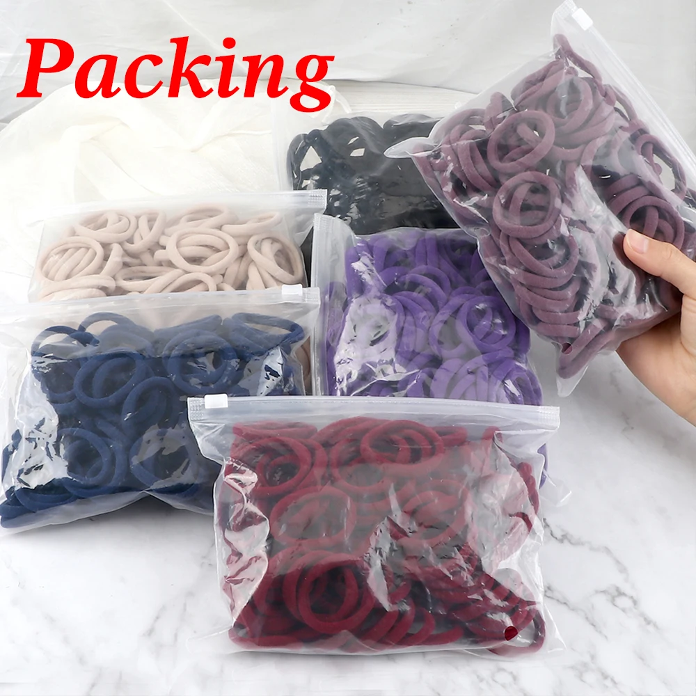 Wholesale 50Pcs/Lot Hair Bands for Women Highly Elastic Scrunchies Simple Basic Rubber Band Girls Ponytail Hair Ties Accessories