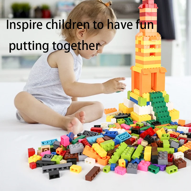 120/240 pcs 크리 에이 티브 빌딩 블록 대량 세트 도시 클래식 빌딩 블록 조립 된 생일 선물 어린이 교육 장난감