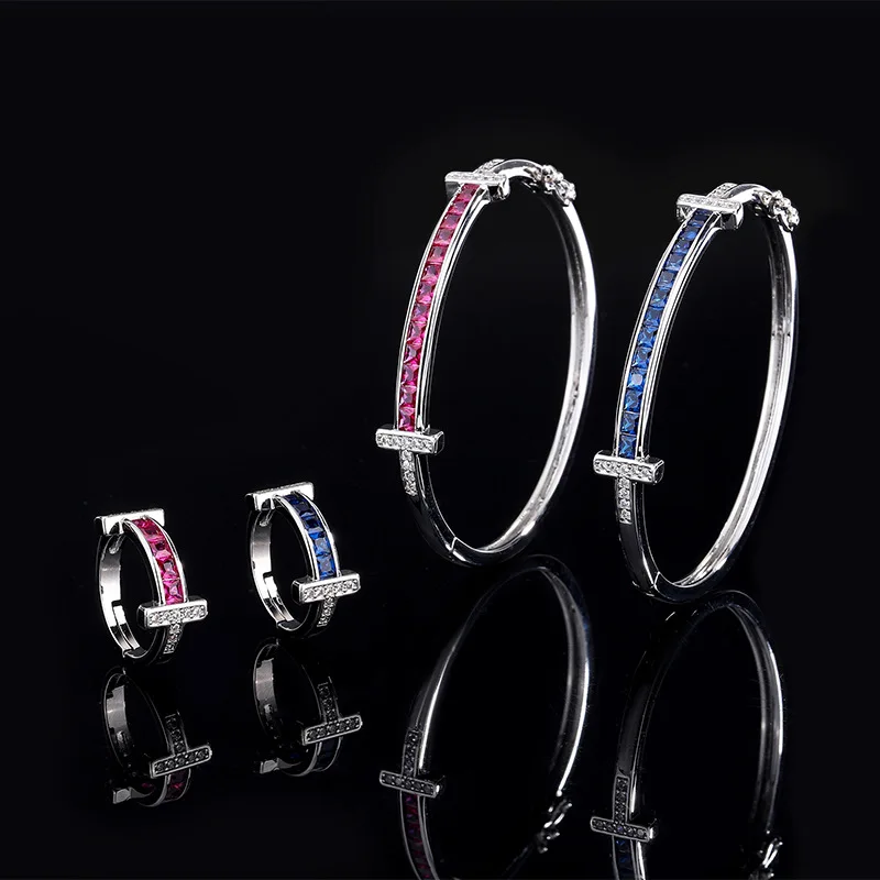 

Bracelet Ring Jewelry Set Hot-Selling Ring Sapphire Bracelet Ruby Ring Oil Painting Gemstone Bracelet