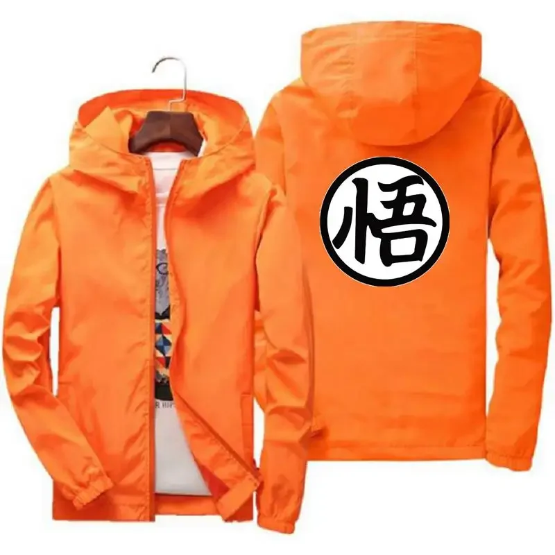 

2024 Japanese Anime Hoodie Men's Thin Hooded Jacket Sunscreen Sports Cycling Camping Spring Plus Size 7XL