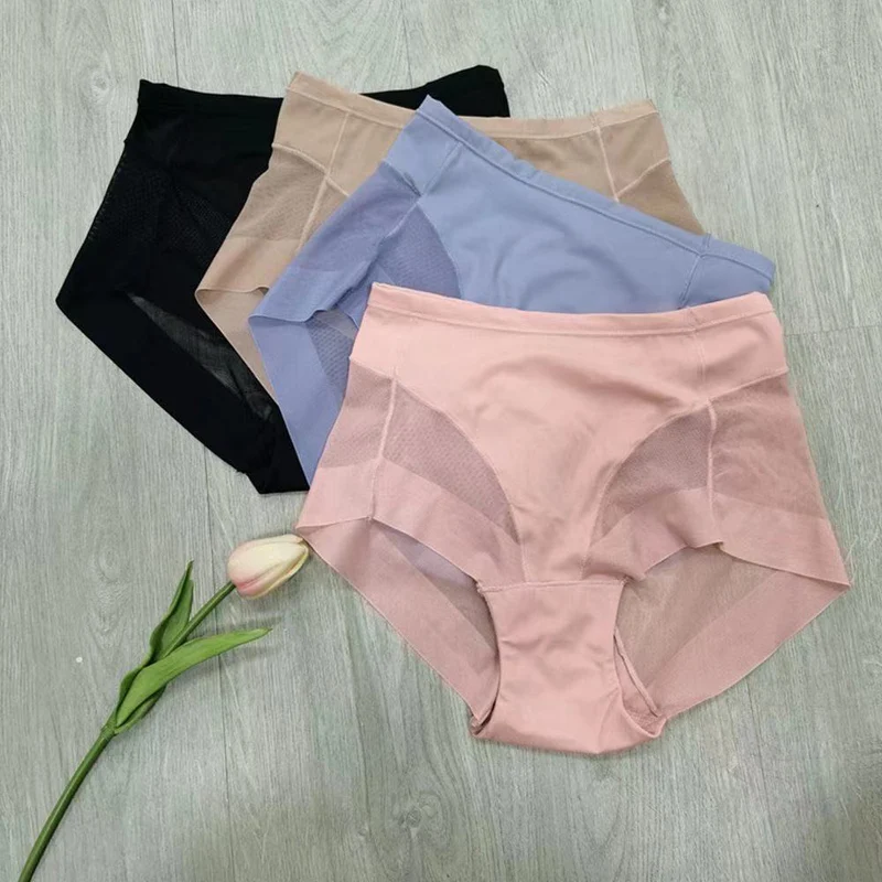 Women's Panties Sexy Women's Mid Waist Panties Seamless Underwear Highly Elastic Woman Briefs Lady Underpants