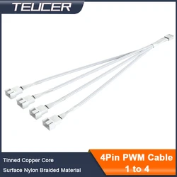 TEUCER 4Pin PWM Fan Adapter Cable 1 to 1/2/3/4 Computer CPU Cooler Fan Splitter PC Chassis Fan Extension Power Cable