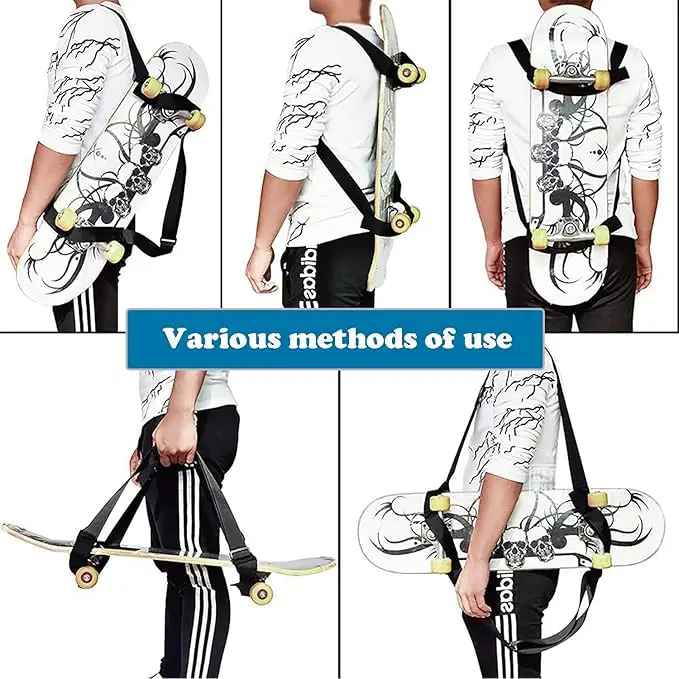 حزام ظهر لحمل الكتف على لوح التزلج، حزام مدمج قابل للتعديل ومريح للطوابق وحزام للرياضات الخارجية على الجليد