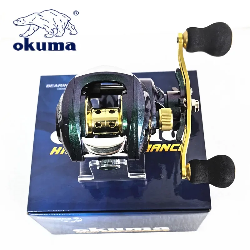 OKUMA Metal Wire Cup Chameleon Droplet Wheel 10KGMax Dragon Bait Reel Dual Brake 7+1 BB High Speed Fishing Reel