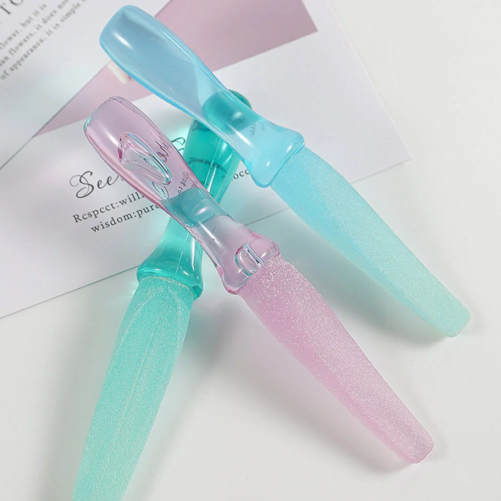 

3Pcs Foot File Dead Skin Remover Plastic Handle Callus Removers Hard Skin Files Pedicure Tools Frosted Colorful