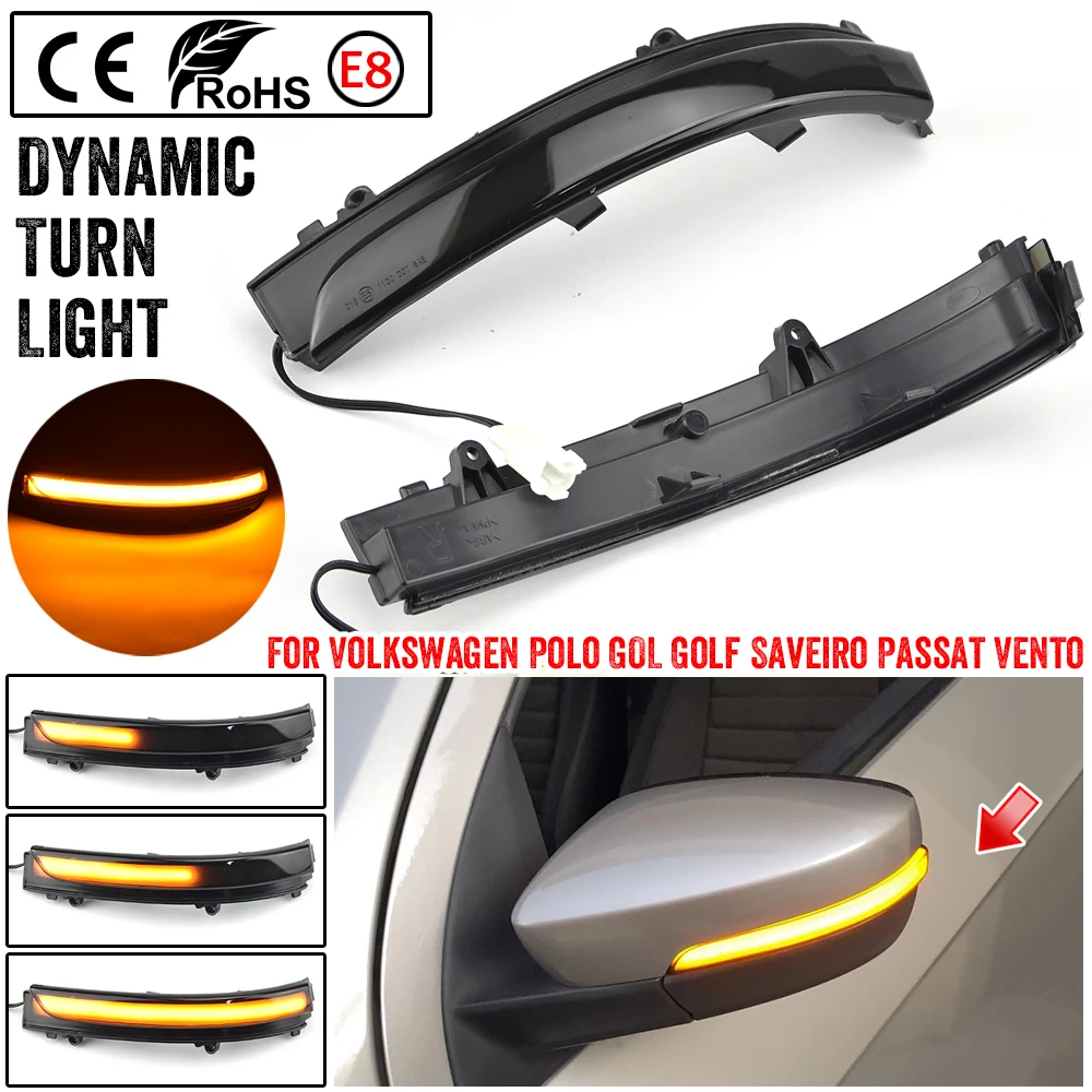 For Volkswagen Jetta Mk6 SE 2011-2018 GOL Geracao 6/7/8 LED Dynamic Turn Signal Blinker Sequential Side Mirror Indicator Light