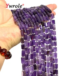 Natural Gemstone Purple Amethyst Cylinder Loose Stone Crystal Bead For Jewelry Making DIY Bracelet Earrings Handmade Accessories