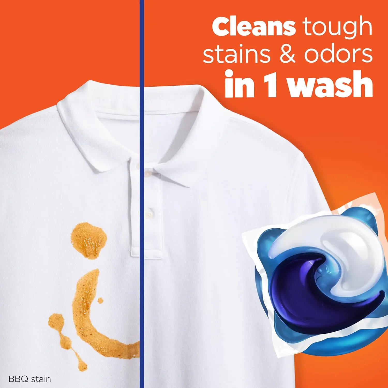 Laundry Pacs 3 في 1 Stain & Odor Fighter، كبسولات متوافقة مع HE، رائحة أصلية، 42 قطعة