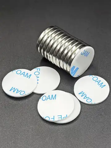 Powerful Magnet Round Neodymium Magnets with Double-Sided Adhesive Magnetic for Office Kitchen Fixation Multi-purpose DIY Craft