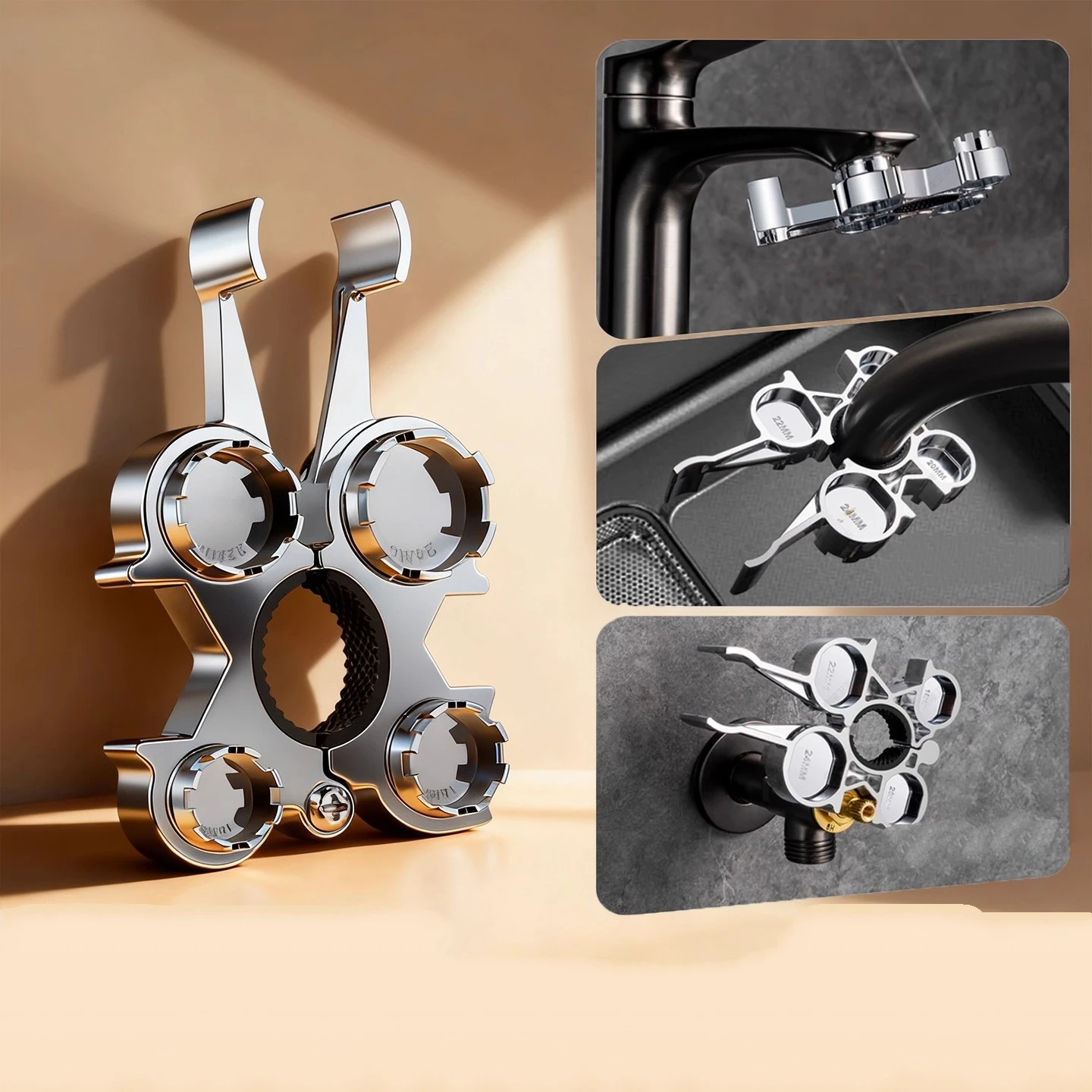 

12 in 1 Faucet Aerators Removal Tools Multifunctional Wrench Practical Faucet Aerator Key Hand Tools for Bathroom Kitchen Sink