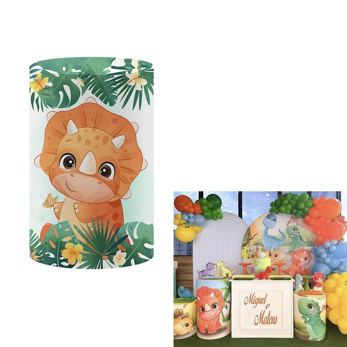 Mocsicka اسطوانة خلفية ديكور لطيف الديناصور الجوراسي فتاة طفل حفلة عيد ميلاد التصوير خلفية عرض الطفل غطاء مخصص