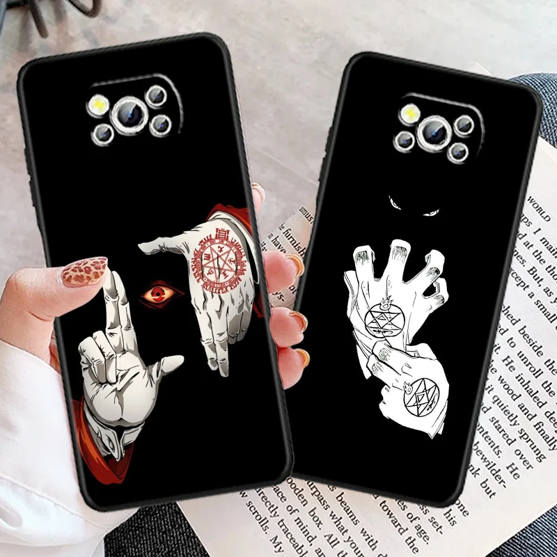 Hellsing Anime Cartoon Art For Xiaomi Mi Poco F5 F4 F3 X6 X5 X4 X3 M6 M5 M5S M4 M3 C65 Pro GT NFC 5G Black Funda Phone Case