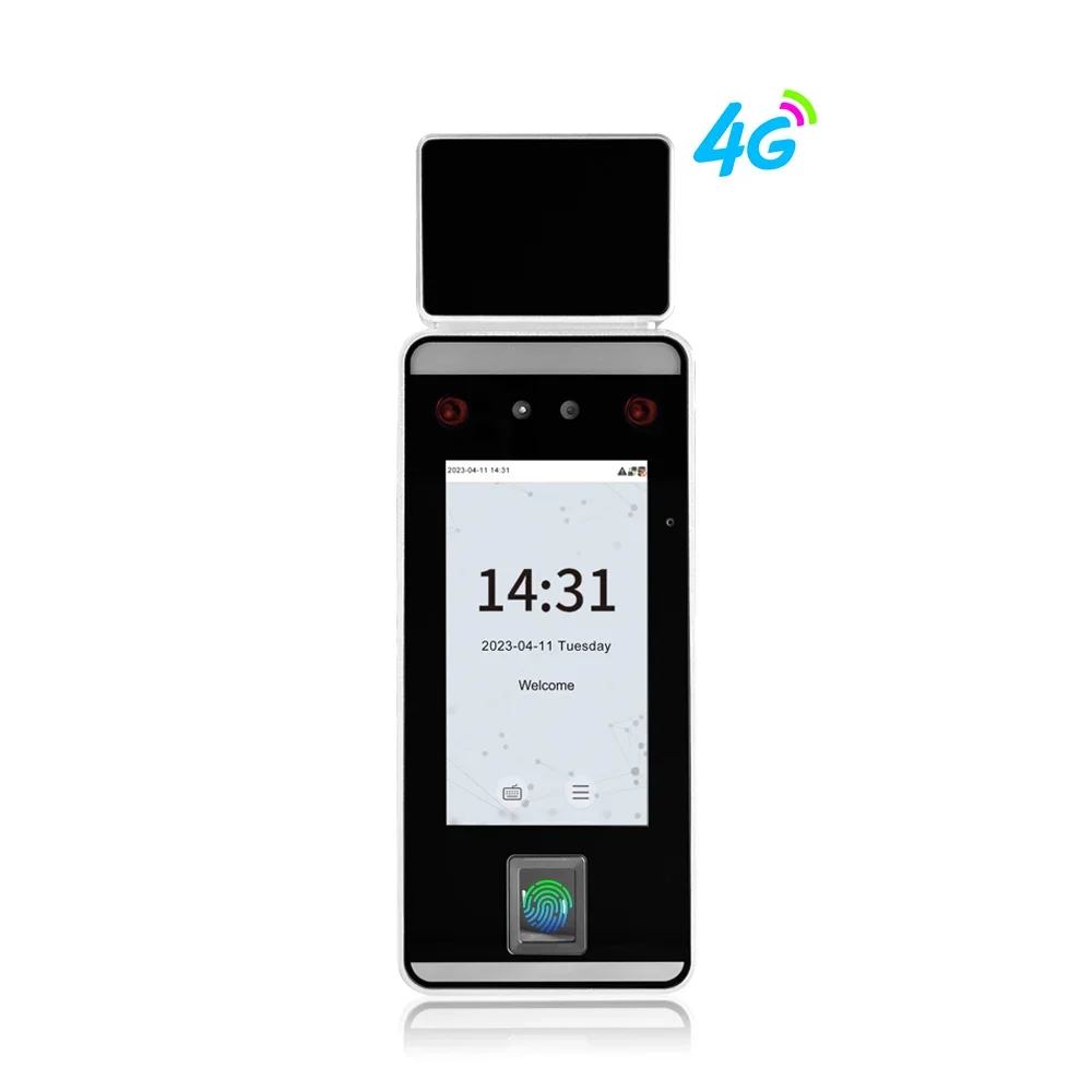 3G/4G TCP/IP & Wifi Fingerprint & Palm Reader Dynamic AI Face Recognition Terminal