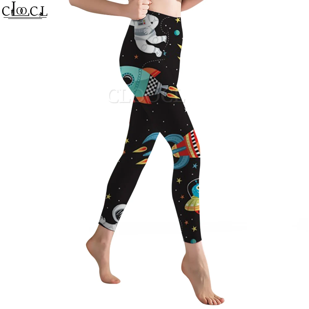 CLOOCL – Legging imprimé planète voyage pour femmes, pantalon de Yoga amincissant, moulant et élégant, fesses fermes, pour exercices de gymnastique, nouvelle collection