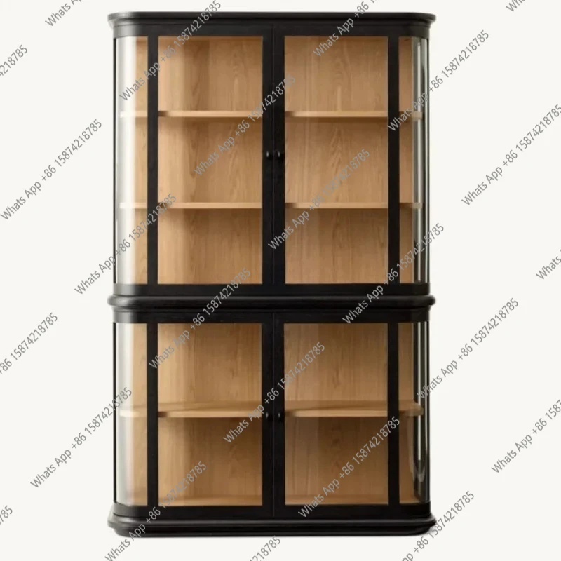 CC American solid wood living room storage bookcase villa club study custom furniture