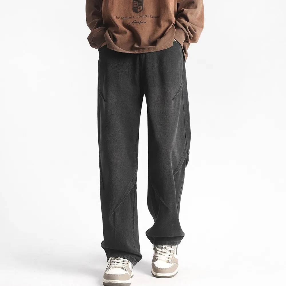 Jeans men 2024 Spring Wide Leg Jeans Male Loose Straight Denim Pants Harajuku Vintage Blue Jean Trouser Streetwear Clothes