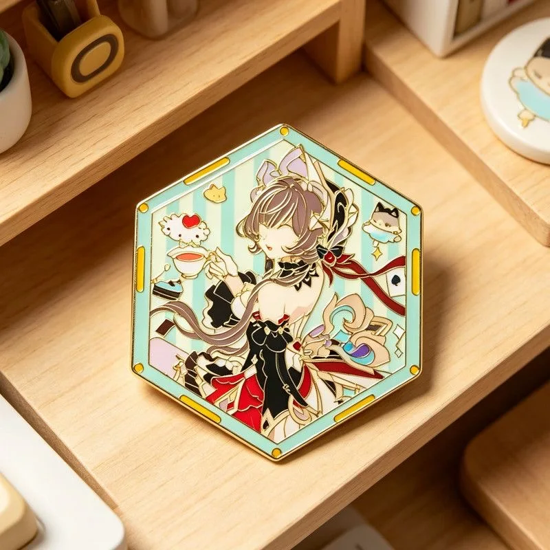 Genshin Impact Odette Spessiva Anime Cosplay Abzeichen Anastasya Feodorovna Sandrone Snezhnaya Pins Halloween-Accessoire Weihnachtsgeschenke – Detail 6