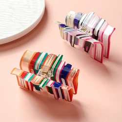 1pc Korean Style Book shape Acrylic Water Ripple Plate Hair Clip For Women - Unique Design Hair Claw Hairpin Ornament