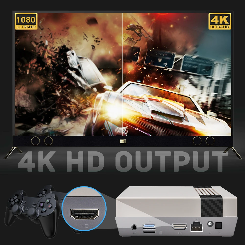 KinHank 4K HD Ретро видео игровые консоли супер консоль X CUBE X3 портативный мини ТВ игровая приставка 60000 + игры для SS/MAME/SNES 5G WIFI