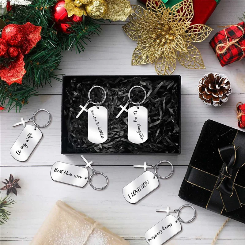 

B84B-60 Pcs Engravable Metal Keychain Blanks Metal Stamping Blanks For Engraving Stainless Steel Blank Key Ring Tag With Hole