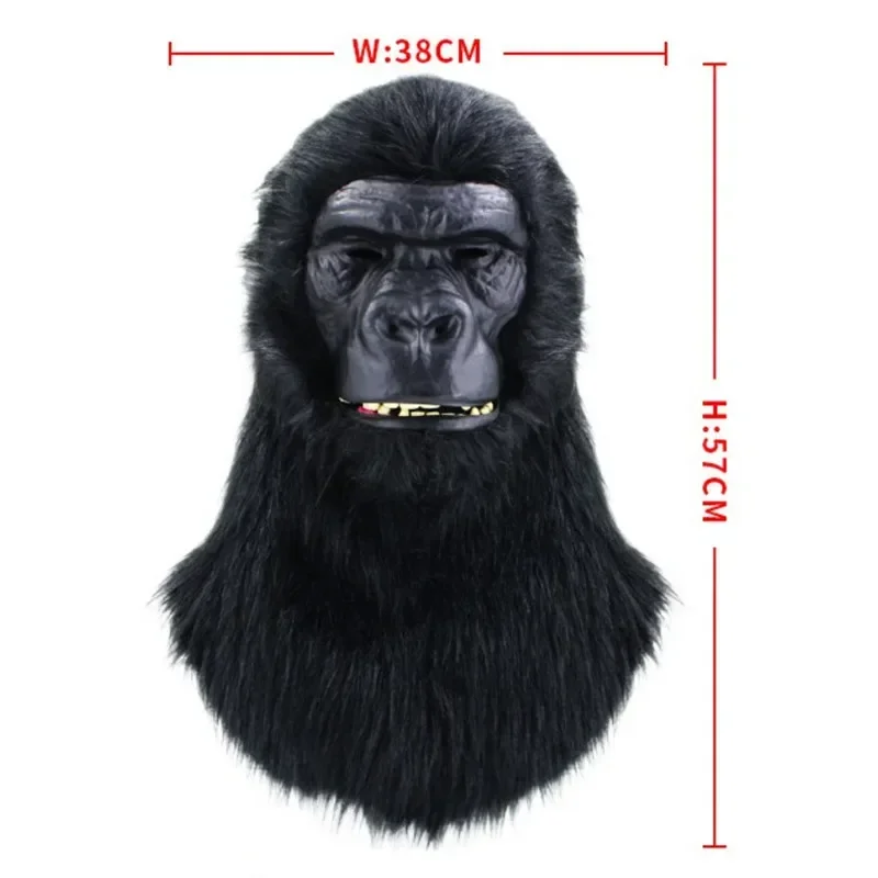 Gorilla Mask with Movable Mouth Full Head Masks Plush Realistic Animal Mask Carnival Party Cosplay Performance Costume Props