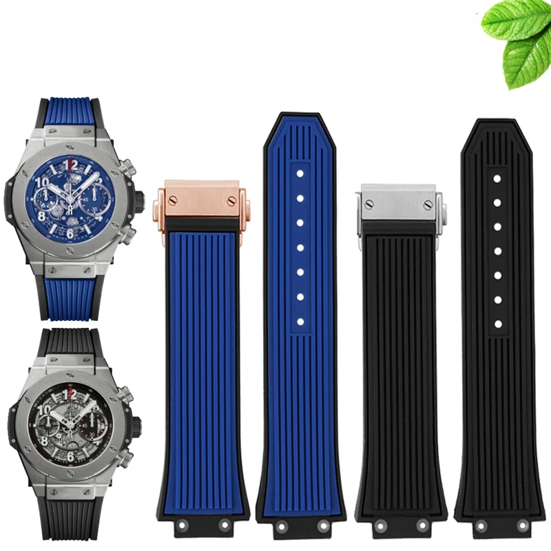 Rubber watch strap for HUBLOT BIG BANG 441 Classic Fusion Belt Men Watchband 27*17mm Convex mouth Watch Band For men Send tool