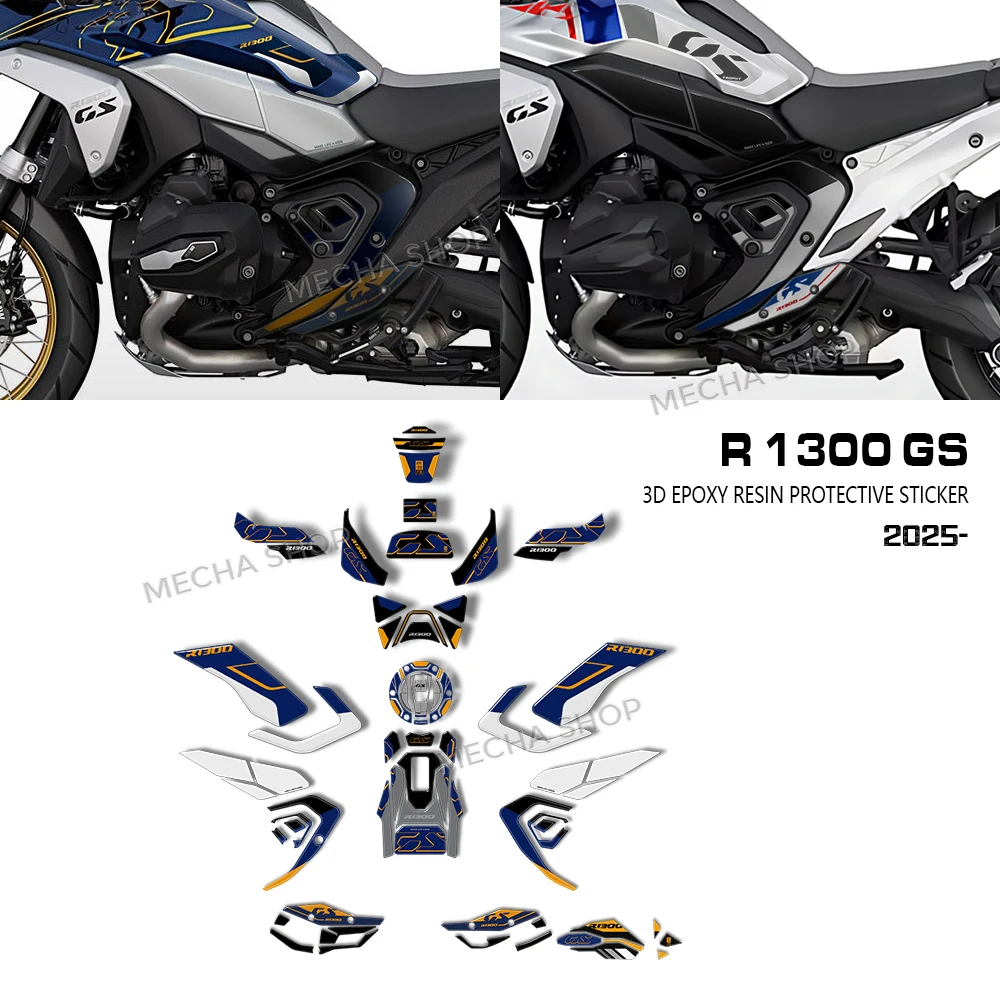

Motorcycle Stickers for R1300GS Option 719 Biscaya Tank Pad Motorcycle 3D Resin Complete Sticker Protection Kit 2025 2026