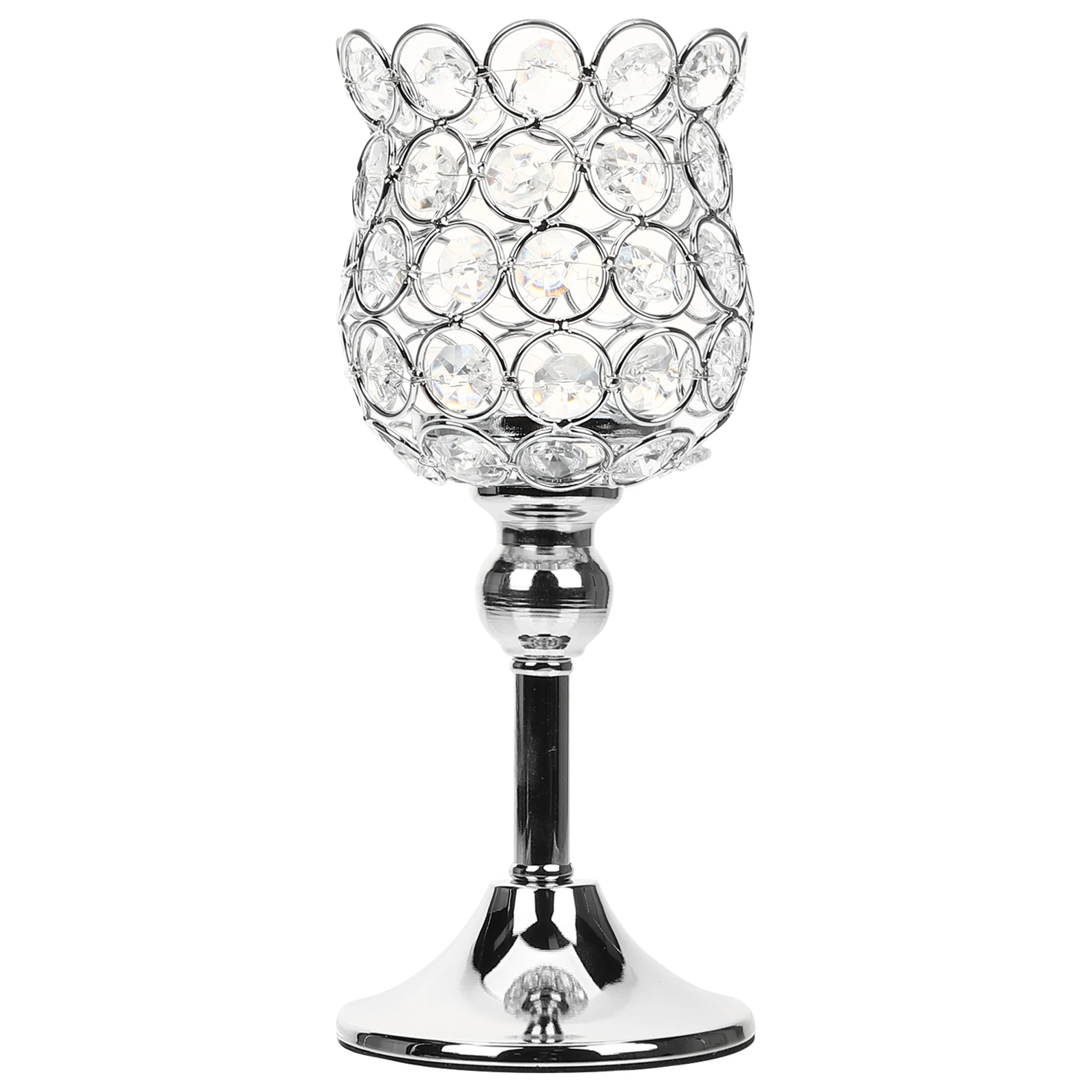 

Crystal Candlestick Holders Tealight Gold Tall Candleholders for Table Decor Crystal Bowl Octagonal Beads Premium Anti Rust