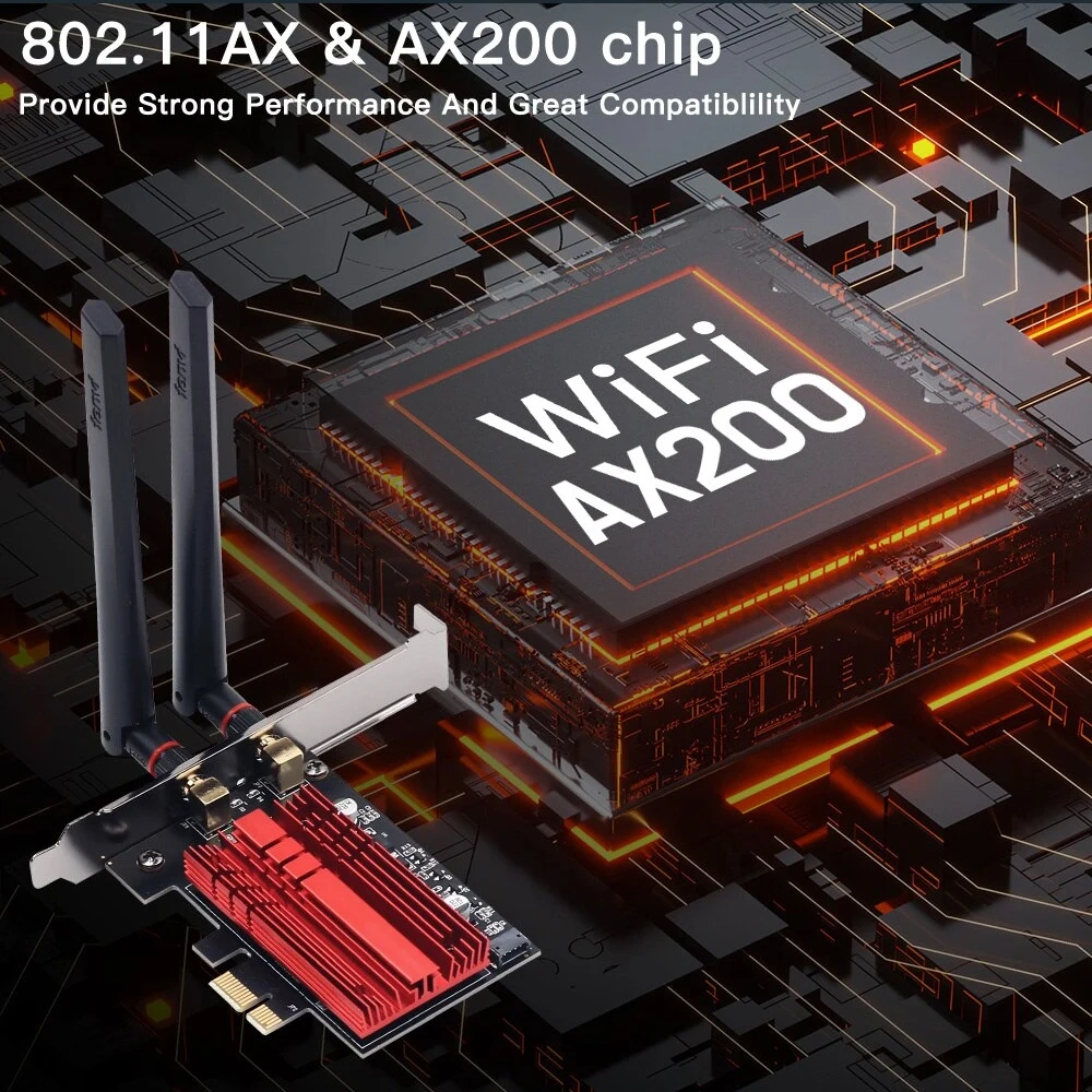 WiFi6 AX3000 PCIE Wireless Adapter Dual Band 2.4G 5GHz Bluetooth 5.2 802.11AX Desktop WiFi Card MU-MIMO 2974Mbps For Win 10 11
