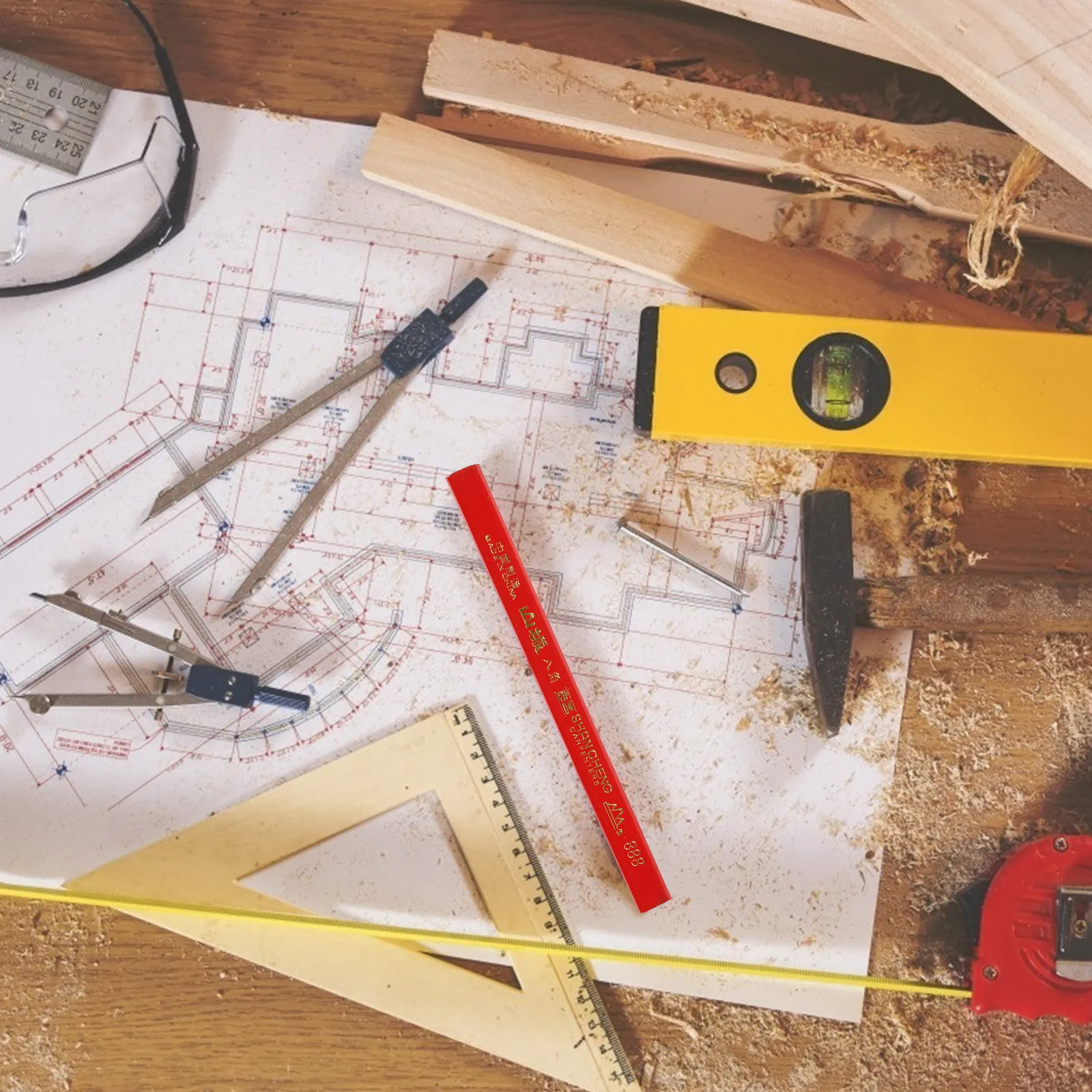 72Pcs Lead Carpenter Pencils Woodwork Marker Octagonal Design Drop Resistant Widely Used Wood Concrete