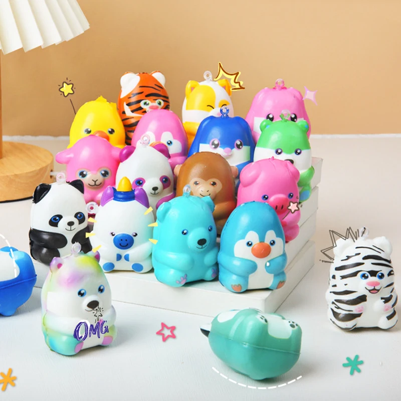 6PCS Kawaii Animal Squishy Stress Relief Soft Toys for Kids Birthday Party Favors Guest Gifts Classroom Rewards Goodies Filler