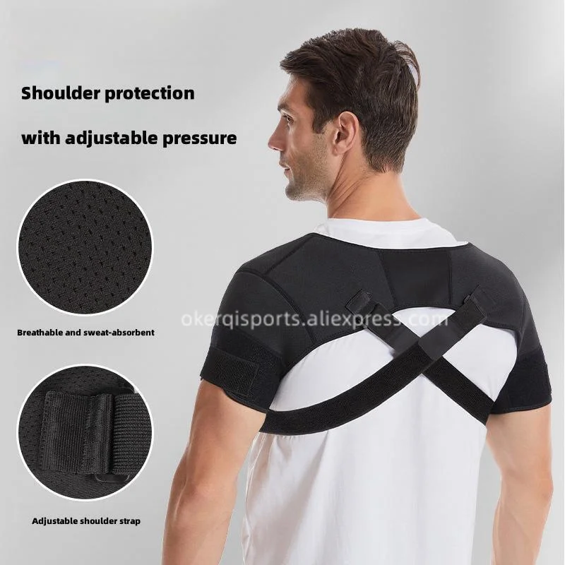 Double Shoulder Support Sports Compression shoulder pads Shoulder Protection with Adjustable Pressure Corset Posture Correction