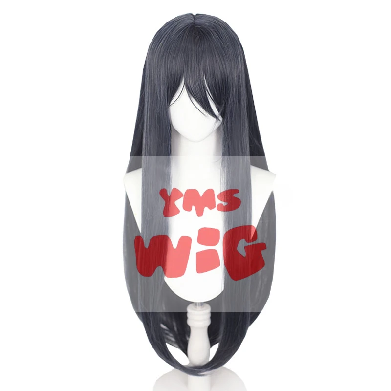 YMS WIG Synthetic Hair Exia Cosplay Wigs Nikke The Goddess Of Victory Exia 80cm Women Long Straight Dark Grey Wig Heat Resistant