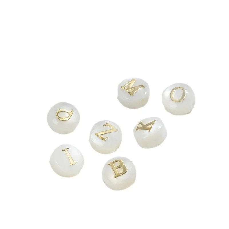 

14K Gold Plated Natural Shell Alphabet Necklace | Double-Sided Initial Pendant Personalized Custom Jewelry for Women