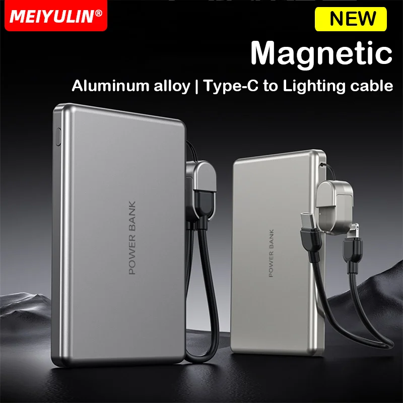 

10000mAh Magnetic Power Bank Wireless Ultra Slim Portable Lightning Port Metal Fast Charging PD20W Power Bank For Macsafe iPhone
