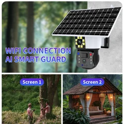 8MP 4K WiFi Solar Camera Outdoor Safety Belt Solar Panel Wireless Monitoring PIR Human Body Detection Pan Tilt IP Camera