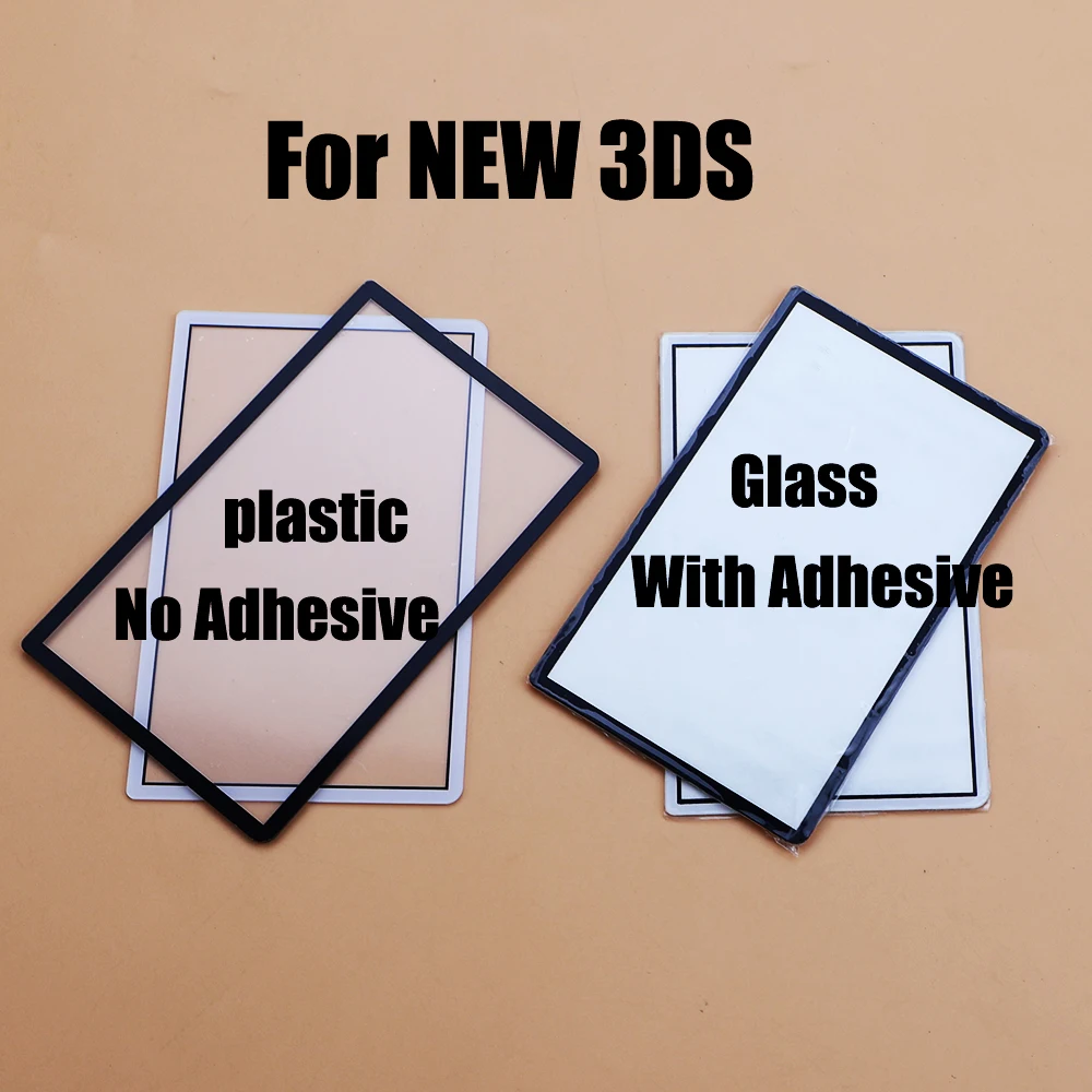

Для нового 3DS верхняя защитная панель для ЖК-экрана верхняя поверхность с клейким пластиком и стеклом верхняя крышка объектива экрана