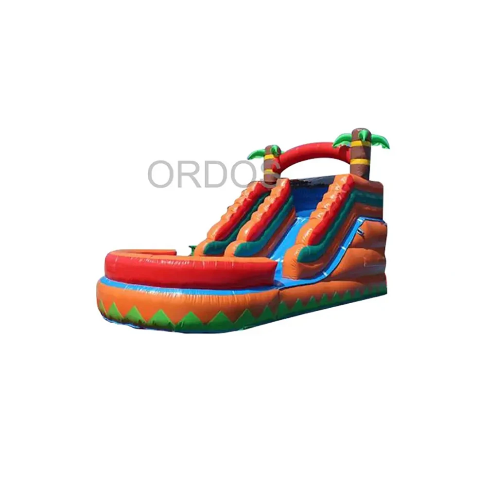 

Commercial Tropical Palm Tree Inflatable Water Slide Bouncers Jumping Castles Inflatable Water Slides with Pool