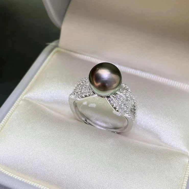 

Оптовая продажа, регулируемое кольцо из стерлингового серебра 925 пробы, настройки фурнитуры, крепления, аксессуары, детали для жемчуга 8-9 мм, 5 шт./лот