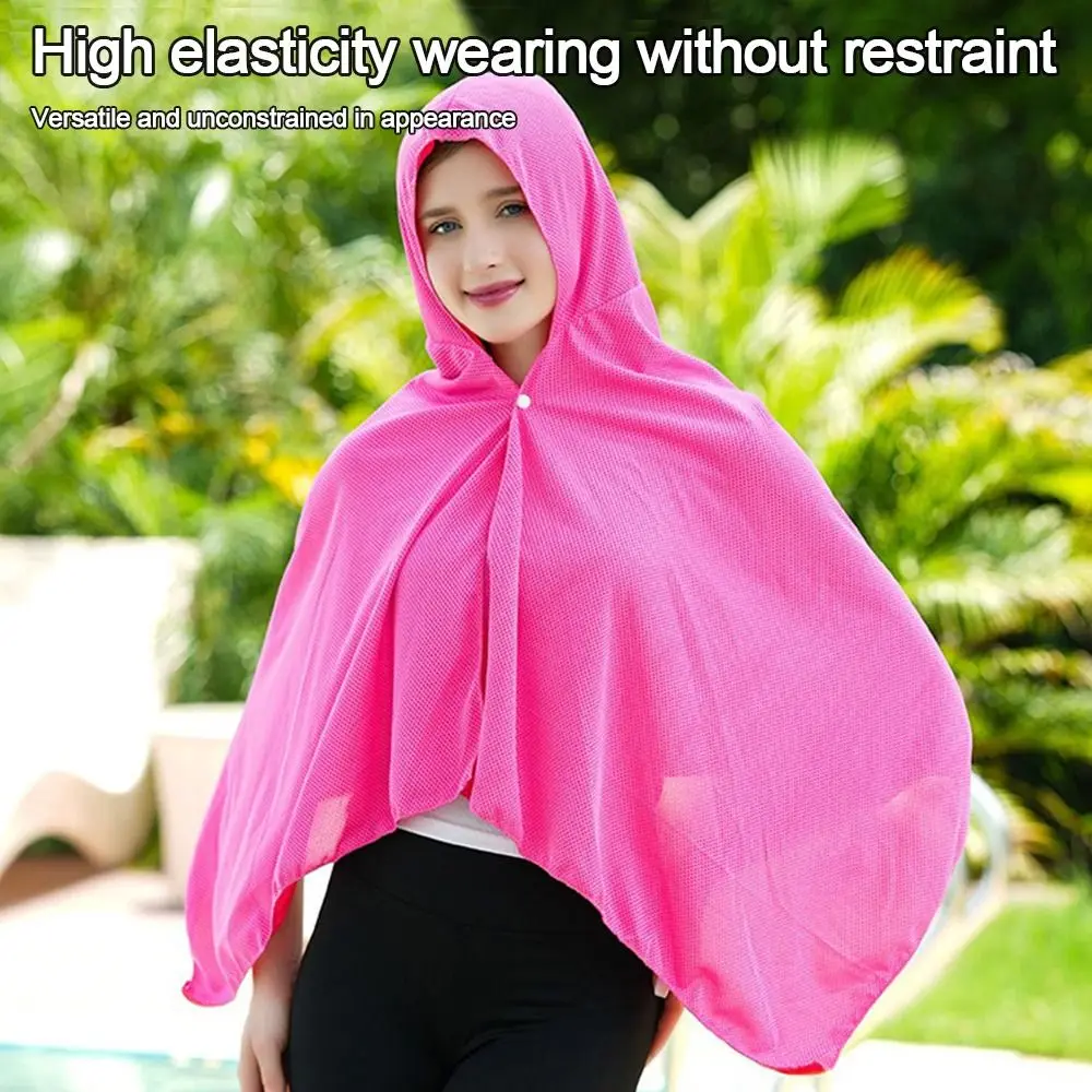 

Soft Material Cooling Shawl Quick Dry Breathable Hoodie Beach Towel Neck Protection Comfortable Face Cover