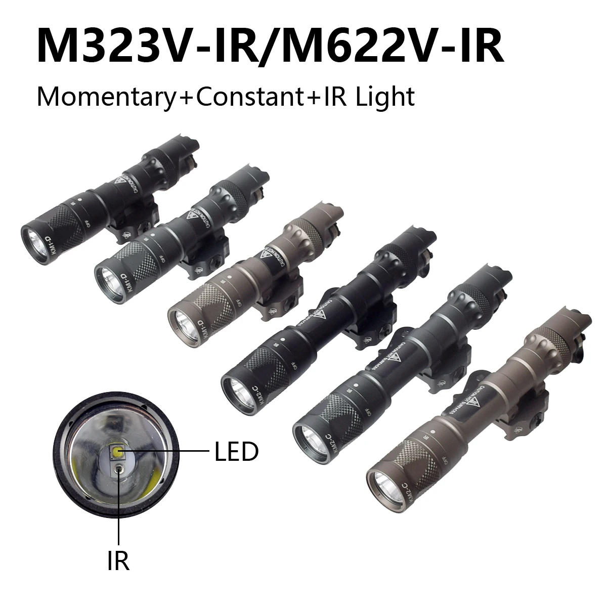 SureFire M300 M600 M340 M640DF M600DF M323V M622V Scout Tacitcal Flashlight Airsoft 20mm Rail 600 Lumen Metal High Power Light