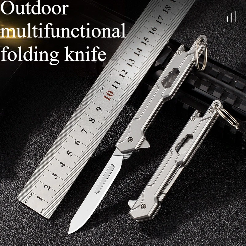 

Stainless steel outdoor portable multifunctional knife titanium alloy art knife paper cutting and unboxing tool