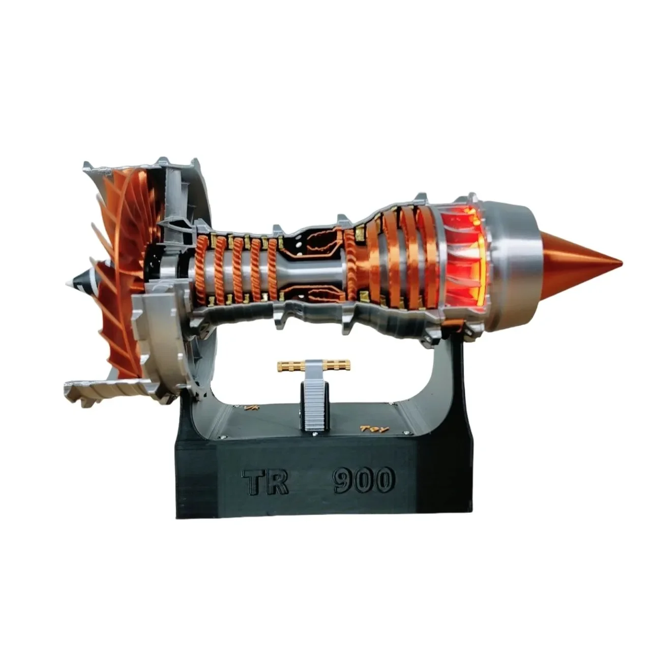 TR900 Turbofan Engine Model with Tail Flame Light Adjustable Speed Aviation Aircraft Toy Ornament 3D Printed Toys