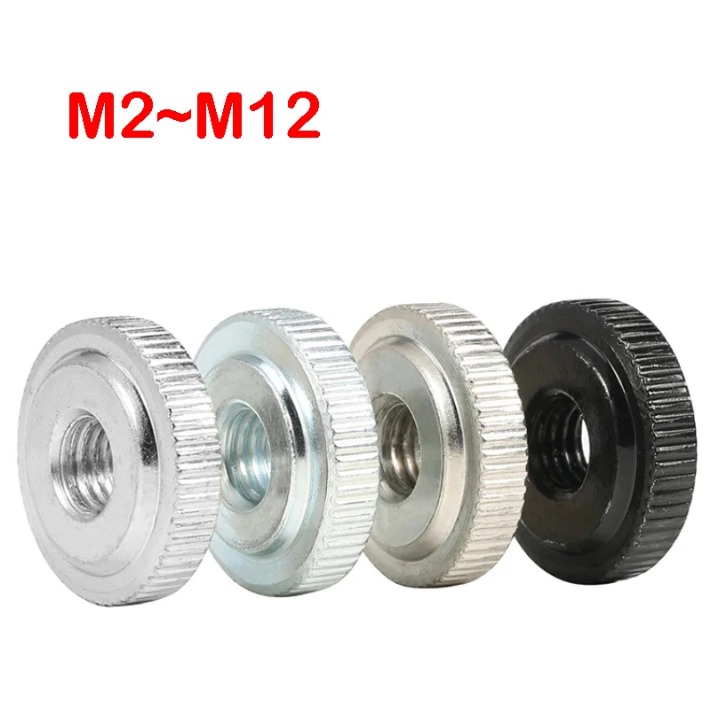 Stainless Steel/Carbon Steel Round Manual Hand Tighten Adjustment Nut M2 M2.5 M3 M4 M5 M6 M8 M10M12 Small Step Knurled Thumb Nut