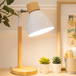 Kreative Tisch Nordic Lampe Holz Kunst LED Drehen Kopf Einfache Schreibtisch Lichter/Augenschutz Lesen & Wohnzimmer Schlafzimmer wohnkultur