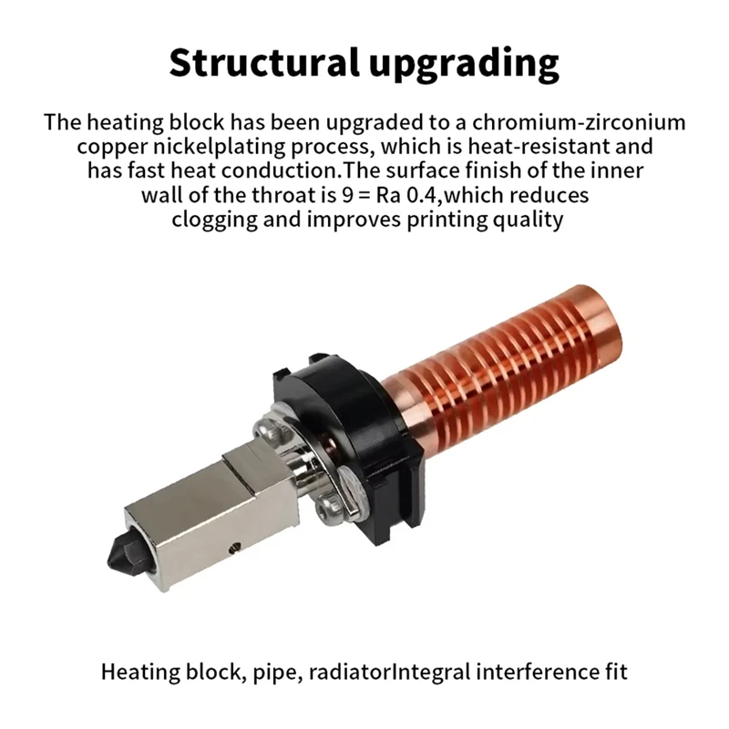 Hotend de impressora 3D para Flashforge Adventurer 5M5M Pro Kit de bloco de aquecimento cerâmico 280 ℃   Bocal de aço duro AD5M da cabeça de pintura da extremidade quente