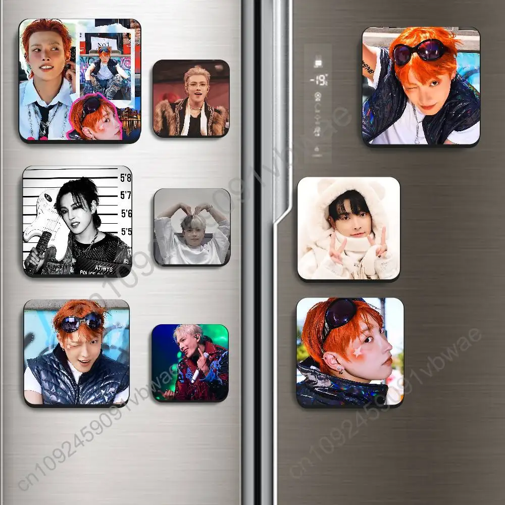 Delicate and gentle Hongjoong Black Square Plastic Fridge Magnet, for Magnetic Sticker No Trace Left, Durable