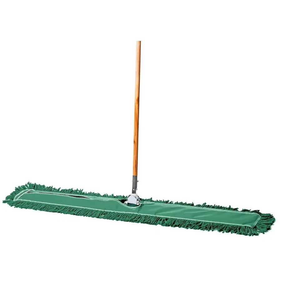 

Inch Green Commercial Dust Mop amp Floor Sweeper Wood Handle Floor Mop for Tile, Hardwood amp Concrete