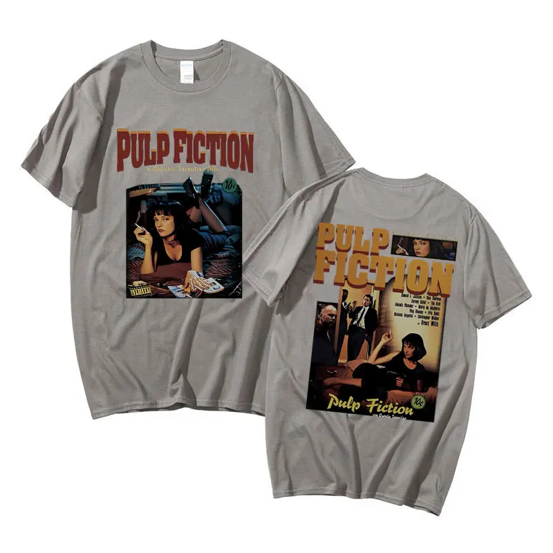 Movie Pulp Fiction Mia Wallace Print T-shirts Quentin Tarantino Tshirt Men Women Casual Vintage T Shirt Male Cool Oversized Tees