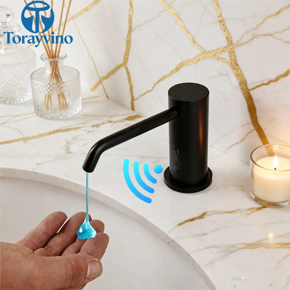Torayvino Sensor Soap Dispenser for Kitchen Bathroom Automatic Touchless Sensor Hand Sanitizer Big Shampoo Detergent Dispenser